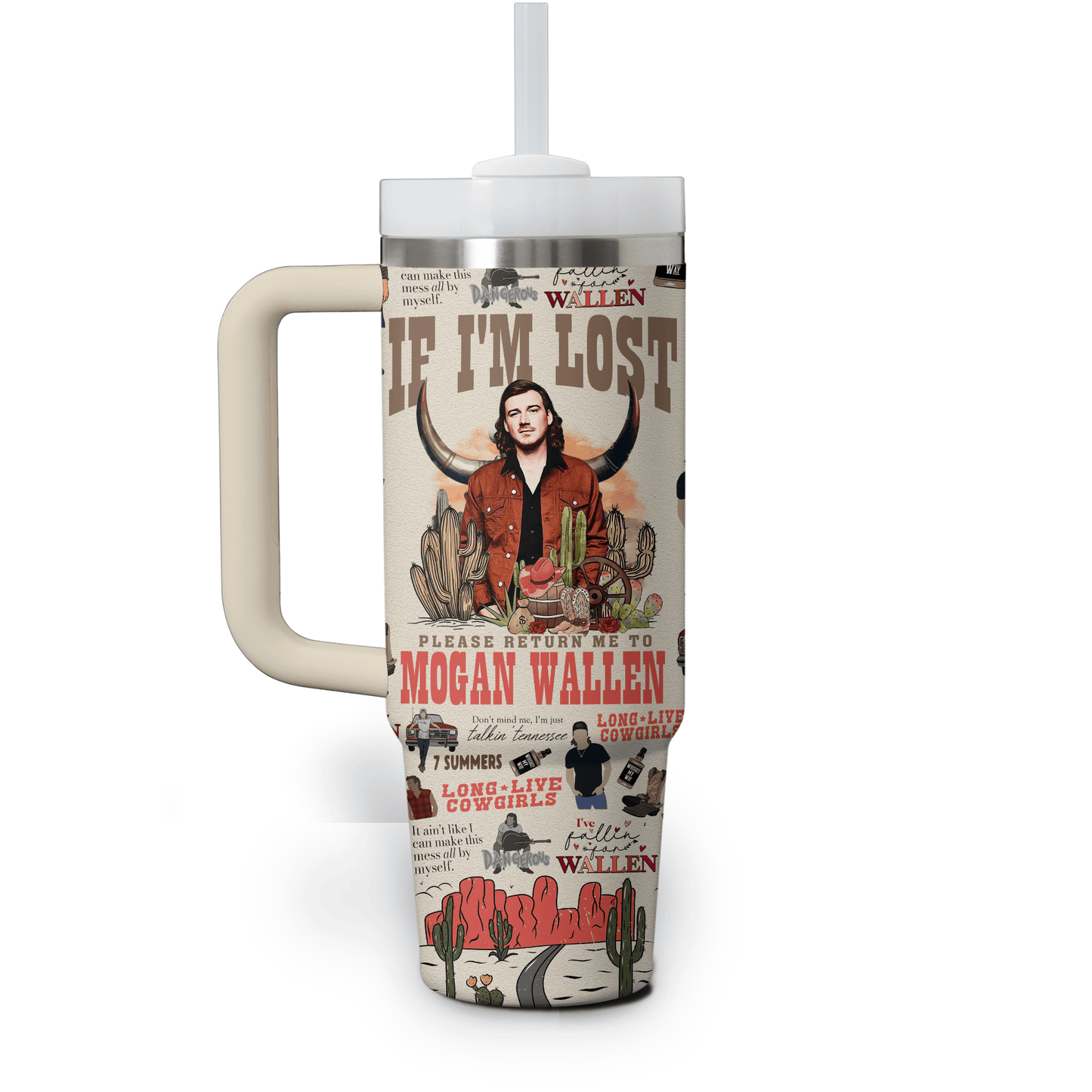Morgan Wallen Premium 40OZ Tumbler With Handle
