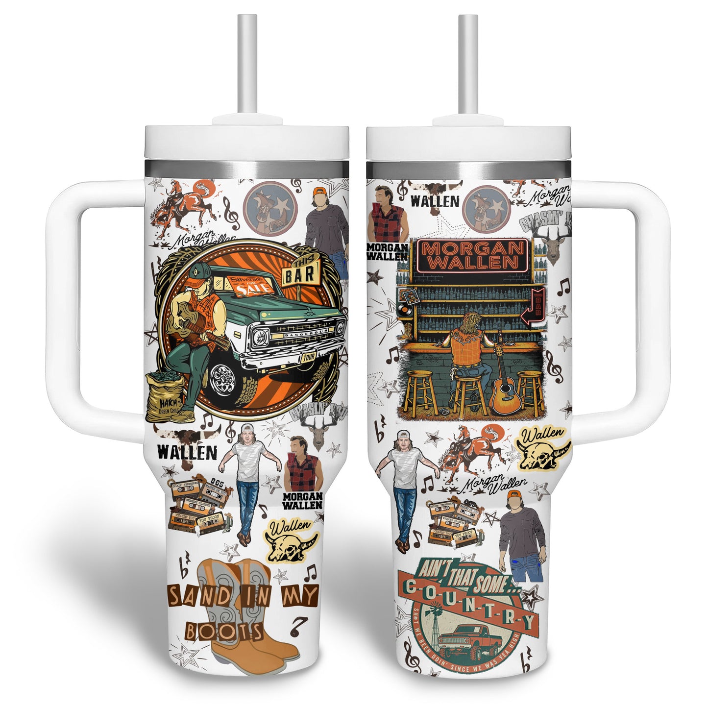 Morgan Wallen Premium 40OZ Tumbler With Handle