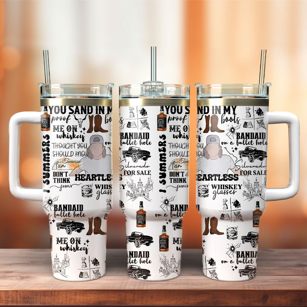 Morgan Wallen Premium 40OZ Tumbler With Handle