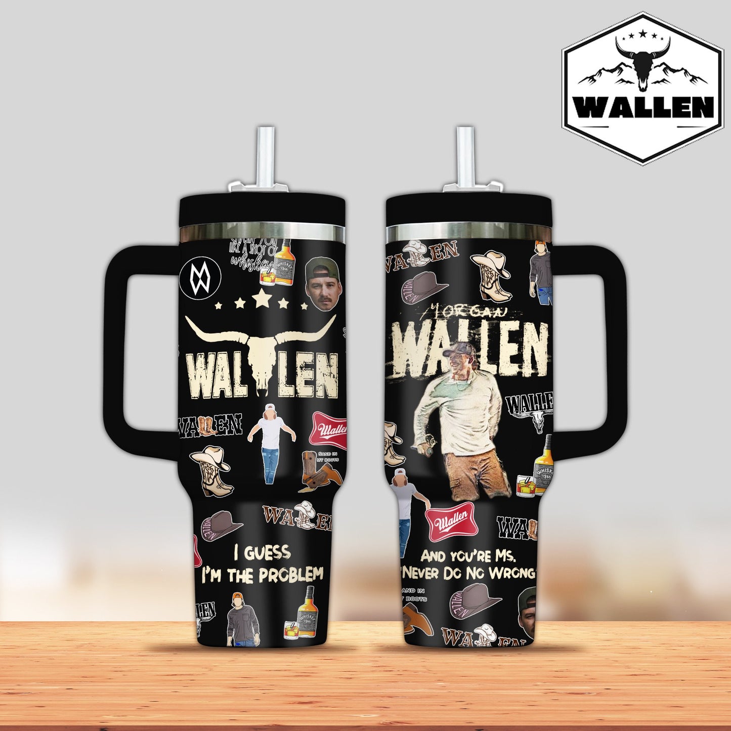 Morgan Wallen Premium 40OZ Tumbler With Handle