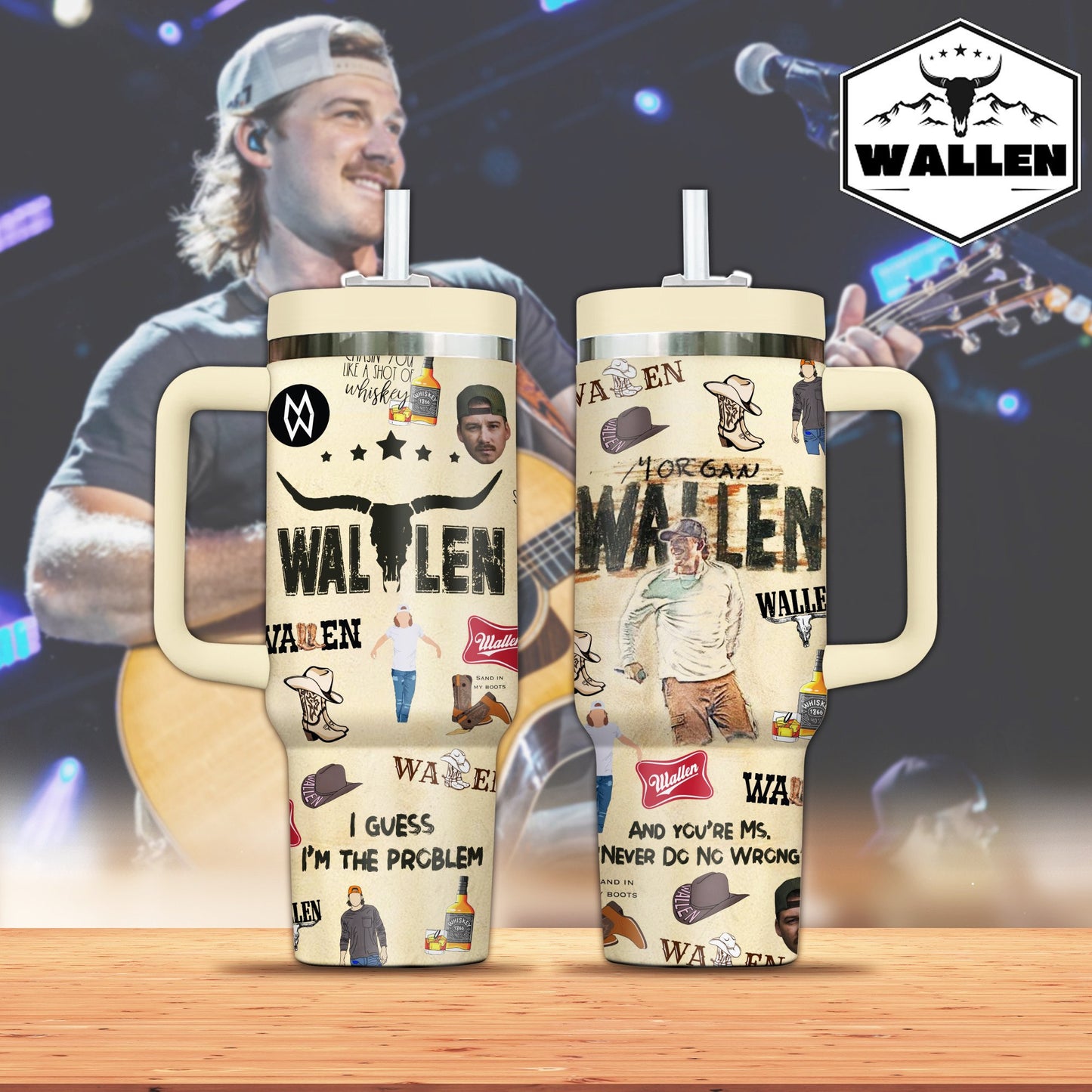 Morgan Wallen Premium 40OZ Tumbler With Handle