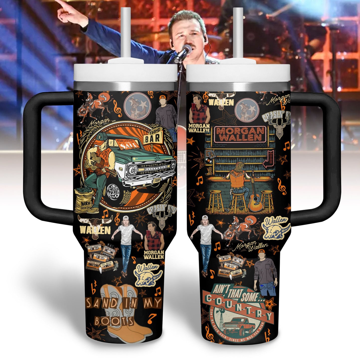 Morgan Wallen Premium 40OZ Tumbler With Handle