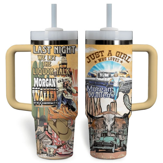 Morgan Wallen Premium 40OZ Tumbler With Handle