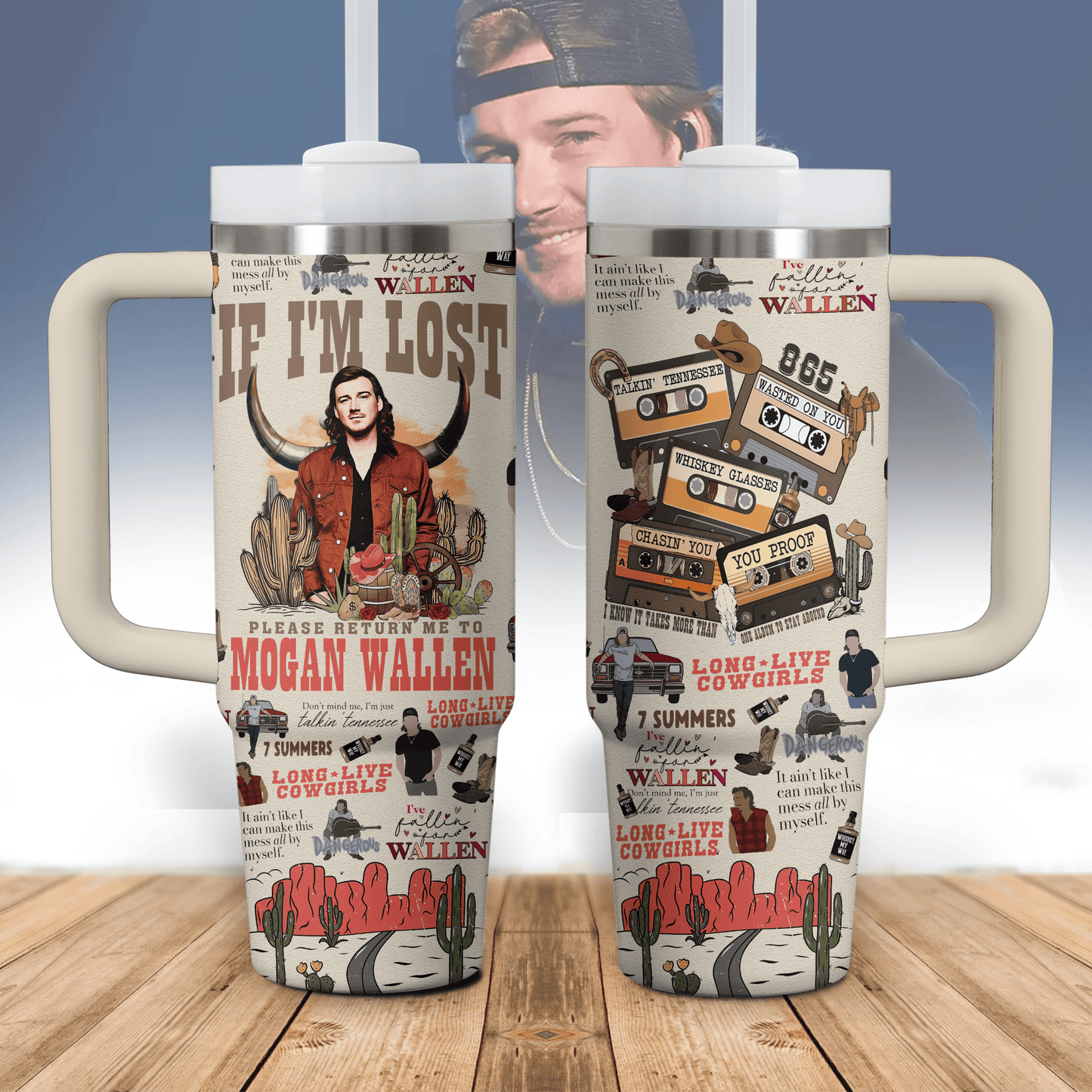 Morgan Wallen Premium 40OZ Tumbler With Handle
