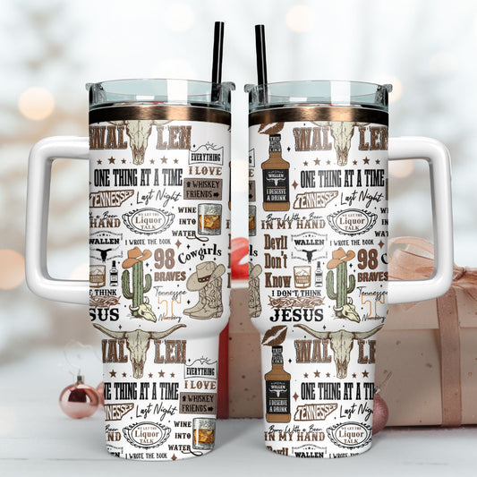 Morgan Wallen Premium 40OZ Tumbler With Handle