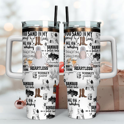 Morgan Wallen Premium 40OZ Tumbler With Handle