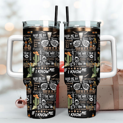 Morgan Wallen Premium 40OZ Tumbler With Handle