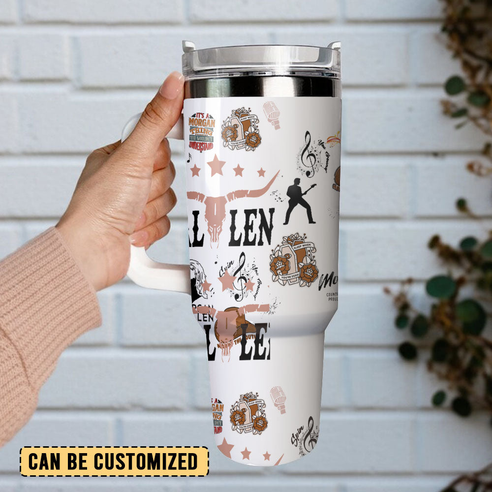 Morgan Wallen Premium 40OZ Tumbler With Handle