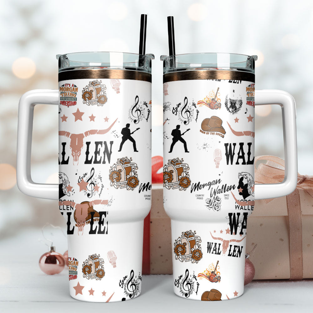 Morgan Wallen Premium 40OZ Tumbler With Handle