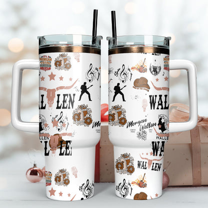 Morgan Wallen Premium 40OZ Tumbler With Handle