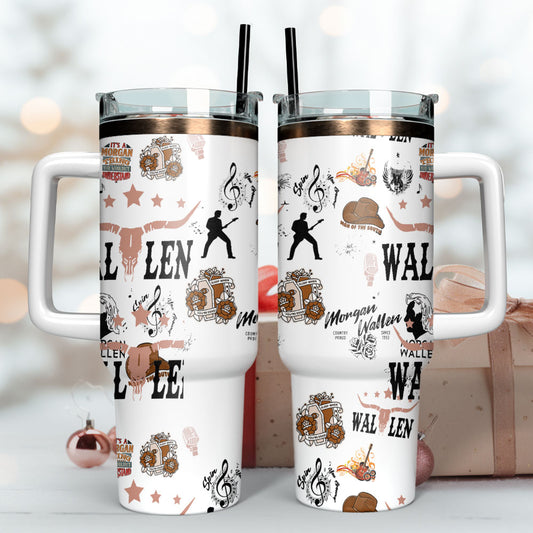 Morgan Wallen Premium 40OZ Tumbler With Handle