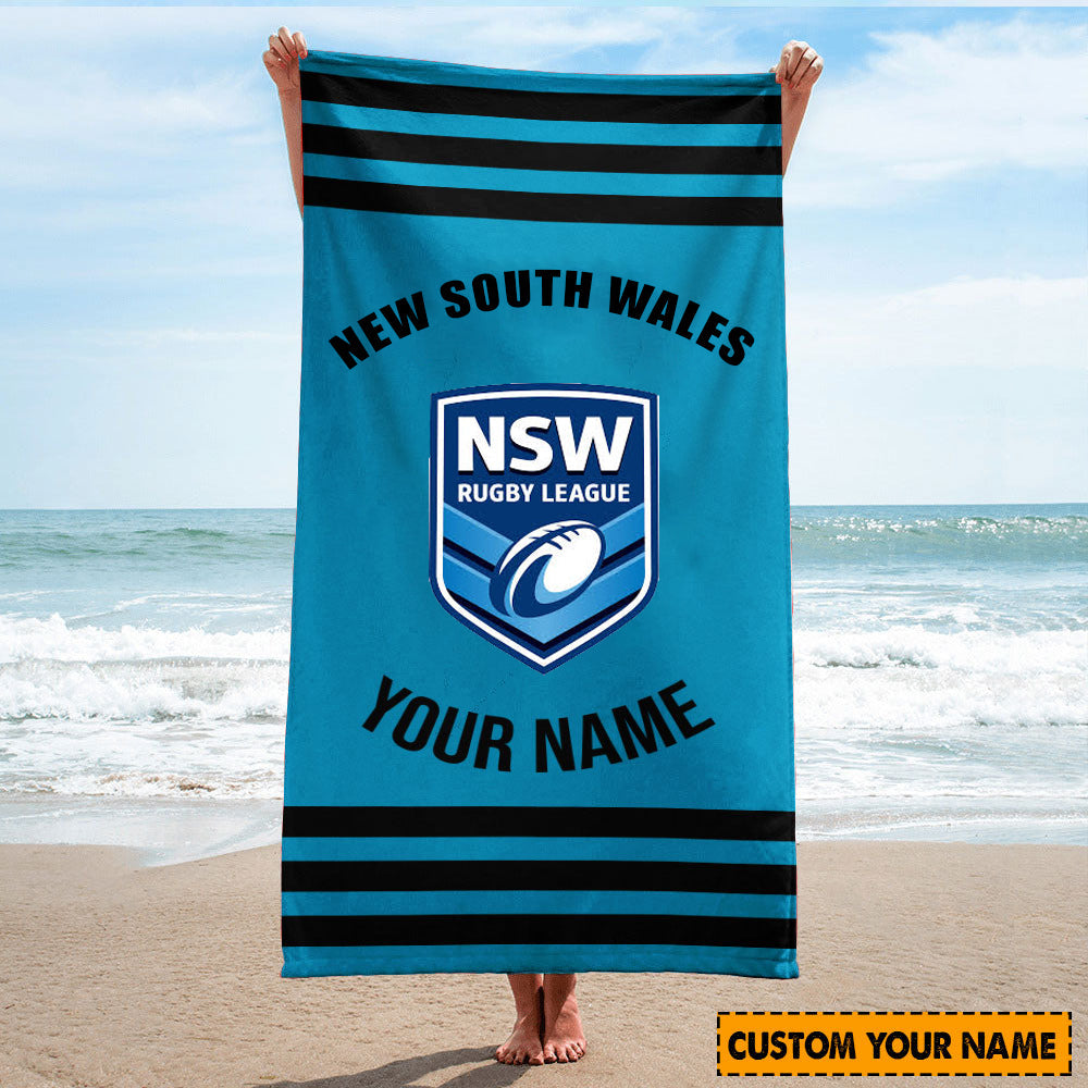 LIMITED EDITION - NEW 19 NSW PERSONALIZED BEACH TOWEL GIFT FOR FANS