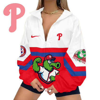 LIMITED EDITION - NEW CUSTOMIZED MLB11 PPS PHILADELPHIA PHILLIES V-NECK ZIPPER SWEATSHIRT JACKET