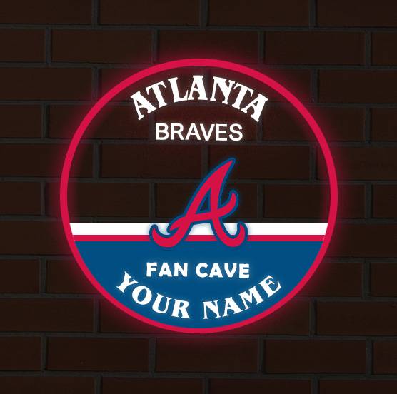 LIMITED EDITION - NEW CUSTOMIZED MLB09 ABS ATLANTA BRAVES LED LIGHT WALL DECOR