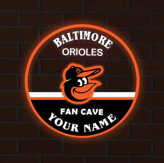 LIMITED EDITION - NEW CUSTOMIZED MLB25 BOS BALTIMORE ORIOLES LED LIGHT WALL DECOR