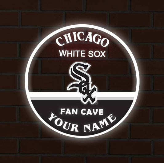 LIMITED EDITION - NEW CUSTOMIZED MLB26 CWS CHICAGO WHITE SOX LED LIGHT WALL DECOR