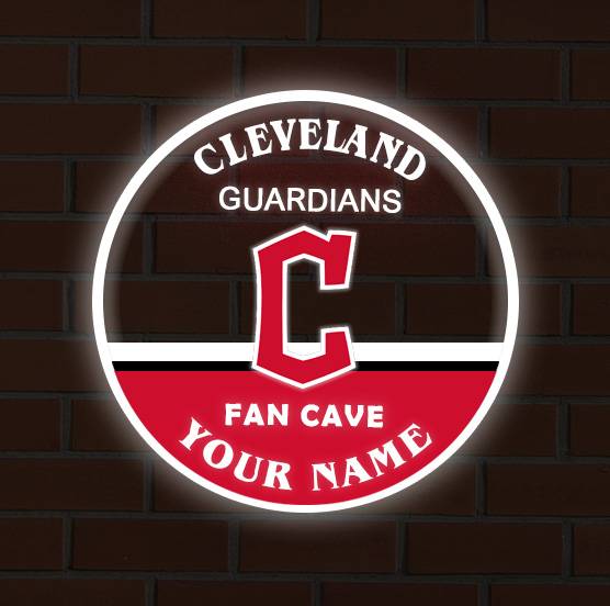 LIMITED EDITION - NEW CUSTOMIZED MLB13 CGS CLEVELAND GUARDIANS LED LIGHT WALL DECOR