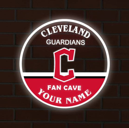 LIMITED EDITION - NEW CUSTOMIZED MLB13 CGS CLEVELAND GUARDIANS LED LIGHT WALL DECOR