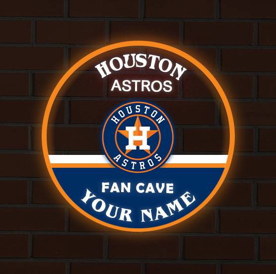 LIMITED EDITION - NEW CUSTOMIZED MLB10 HAS HOUSTON ASTROS LED LIGHT WALL DECOR