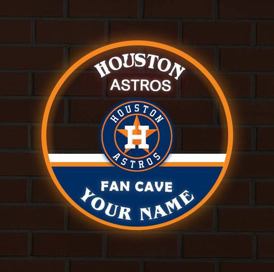 LIMITED EDITION - NEW CUSTOMIZED MLB10 HAS HOUSTON ASTROS LED LIGHT WALL DECOR