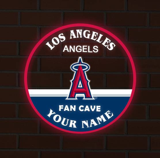 LIMITED EDITION - NEW CUSTOMIZED MLB27 LAA LOS ANGELES ANGELS LED LIGHT WALL DECOR