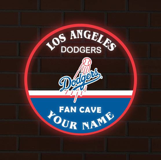 LIMITED EDITION - NEW CUSTOMIZED MLB02 LAD LOS ANGELES DODGERS LED LIGHT WALL DECOR