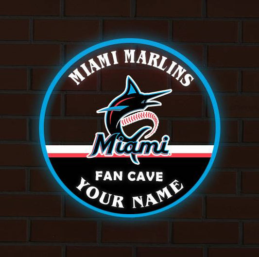 LIMITED EDITION - NEW CUSTOMIZED MLB20 MMS MIAMI MARLINS LED LIGHT WALL DECOR