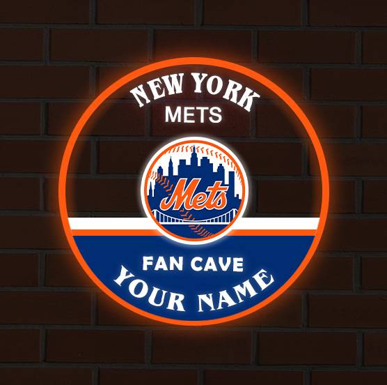 LIMITED EDITION - NEW CUSTOMIZED MLB17 NYM NEW YORK METS LED LIGHT WALL DECOR