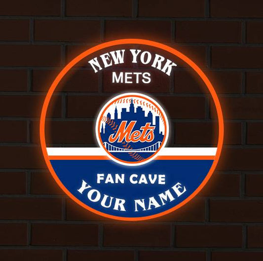 LIMITED EDITION - NEW CUSTOMIZED MLB17 NYM NEW YORK METS LED LIGHT WALL DECOR