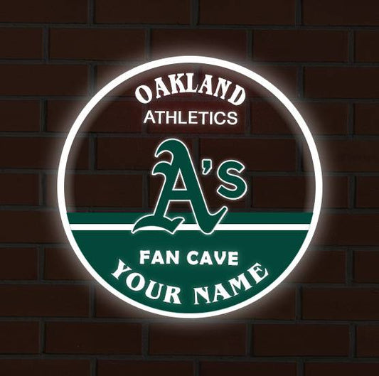 LIMITED EDITION - NEW CUSTOMIZED MLB23 OAS OAKLAND ATHLETICS LED LIGHT WALL DECOR