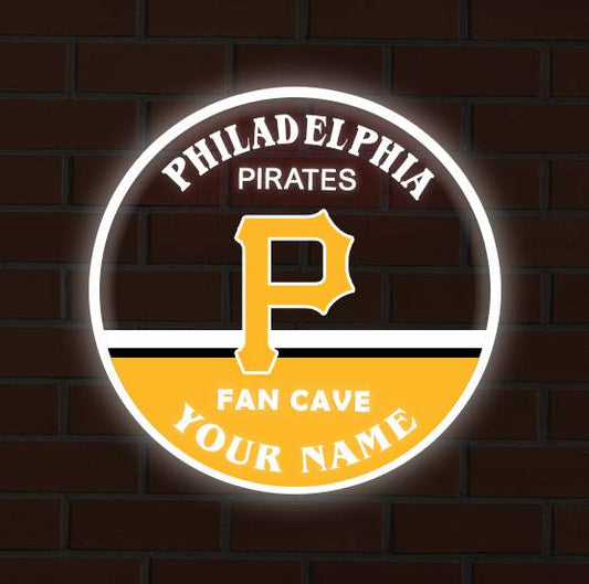 LIMITED EDITION - NEW CUSTOMIZED MLB29 PHP PITTSBURGH PIRATES LED LIGHT WALL DECOR