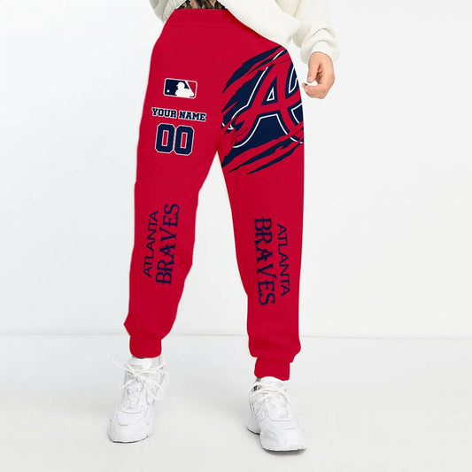 LIMITED EDITION - NEW CUSTOMIZED MLB09 ABS ATLANTA BRAVES UNISEX LONG PANTS