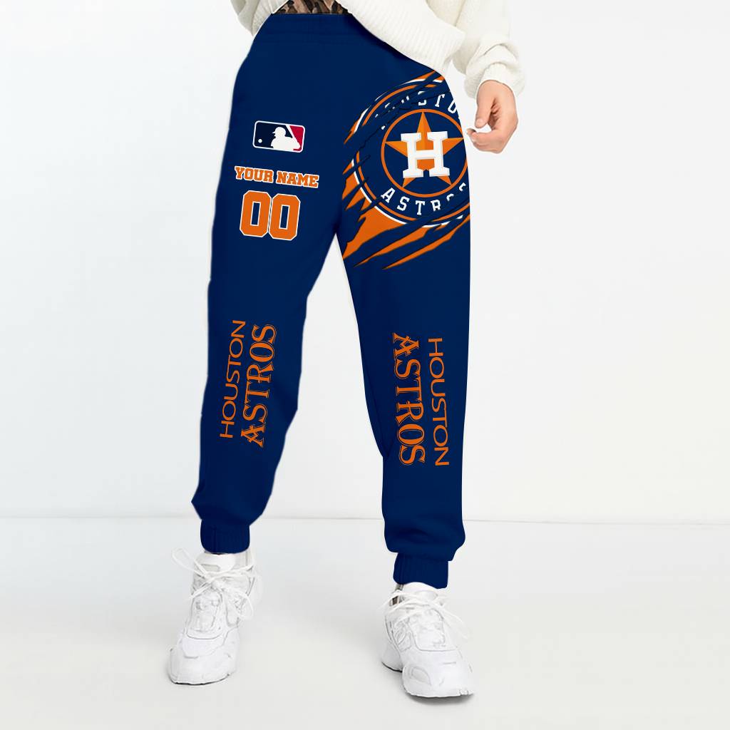 LIMITED EDITION - NEW CUSTOMIZED MLB10 HAS HOUSTON ASTROS UNISEX LONG PANTS