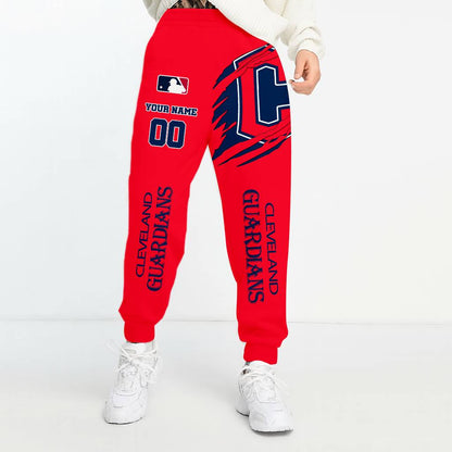 LIMITED EDITION - NEW CUSTOMIZED MLB13 CGS CLEVELAND GUARDIANS UNISEX LONG PANTS