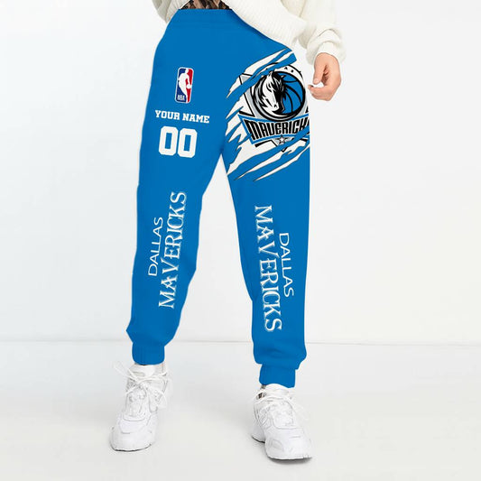 LIMITED EDITION - NEW CUSTOMIZED NBA18 DM DALLAS MAVERICKS UNISEX LONG PANTS