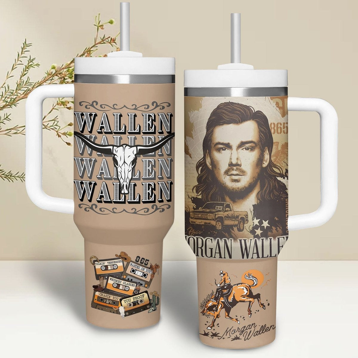 Morgan Wallen Premium 40OZ Tumbler With Handle