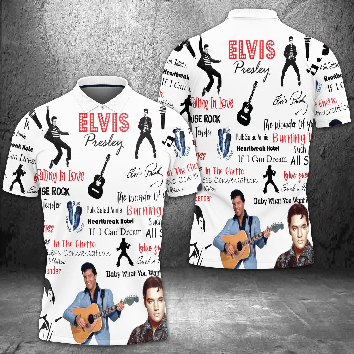 New Premium Elvis Presley Polo Shirt - EVPLCA134