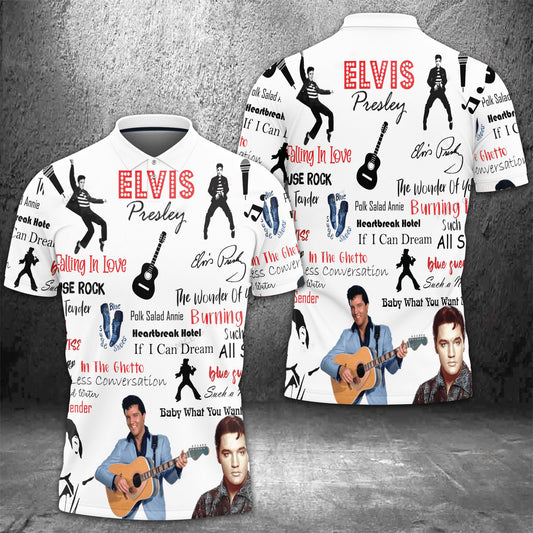 New Premium Elvis Presley Polo Shirt - EVPLCA134