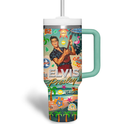 New Premium Elvis Presley 40OZ Tumbler With Handle - EVPLCAO65