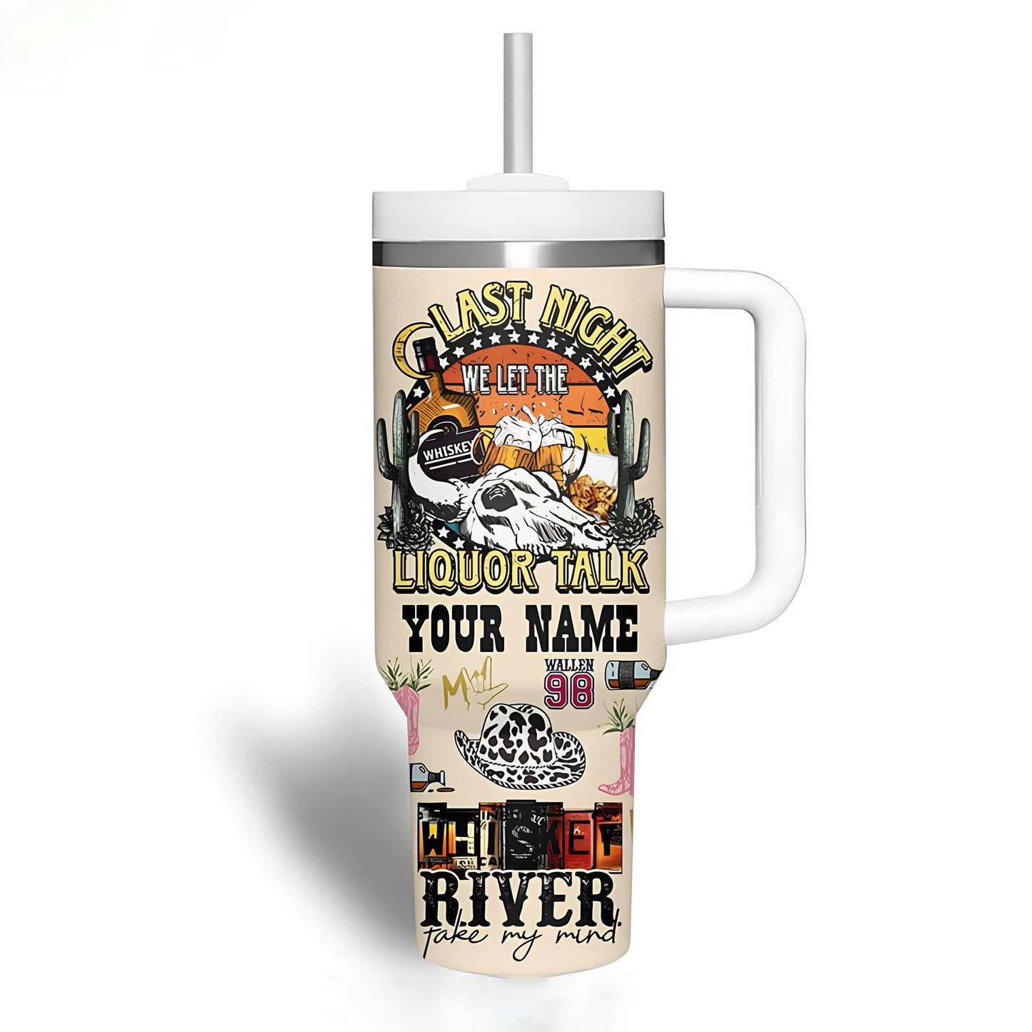 Morgan Wallen Premium 40OZ Tumbler With Handle