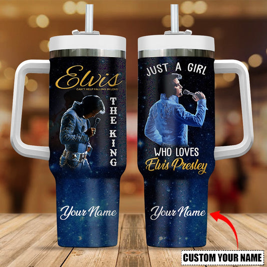 New Premium Elvis Presley 40OZ Tumbler With Handle - EVPLCAO62
