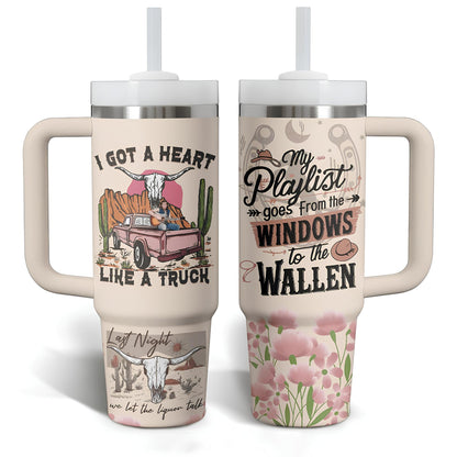 Morgan Wallen Premium 40OZ Tumbler With Handle