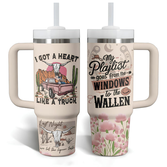 Morgan Wallen Premium 40OZ Tumbler With Handle