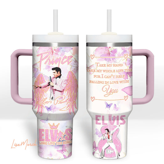New Premium Elvis Presley 40OZ Tumbler With Handle - EVPLCAO59