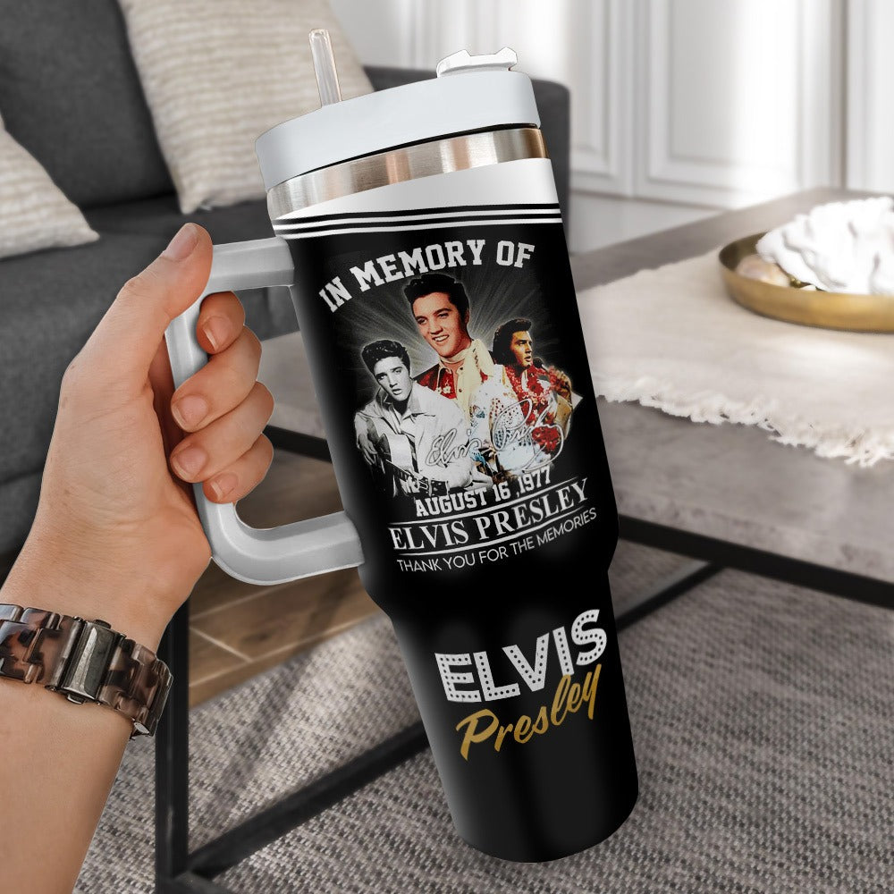 New Premium Elvis Presley 40OZ Tumbler With Handle - EVPLCAO61