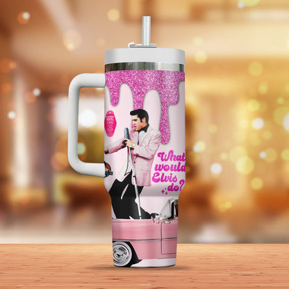 New Premium Elvis Presley 40OZ Tumbler With Handle - EVPLCAO64