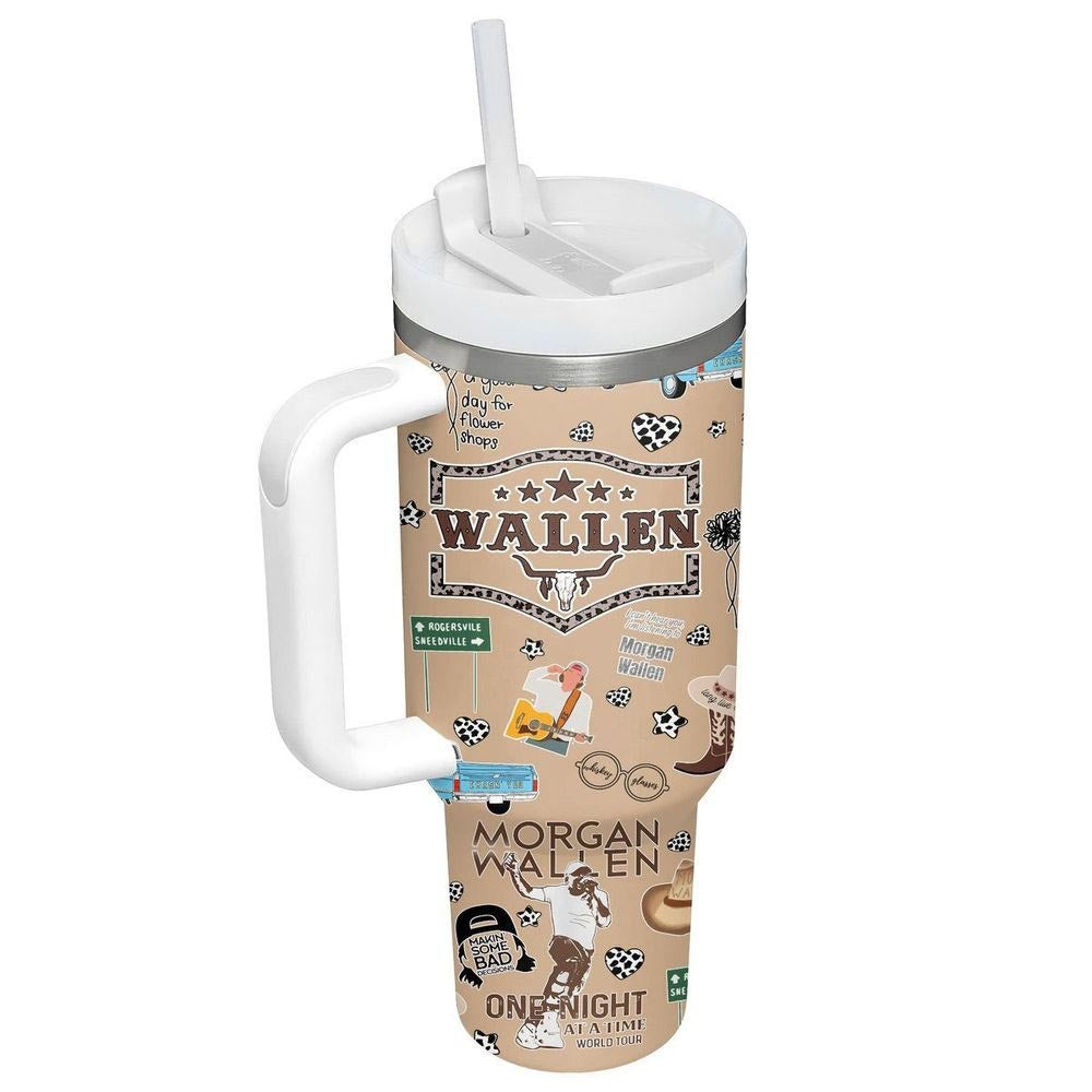 Morgan Wallen Premium 40OZ Tumbler With Handle
