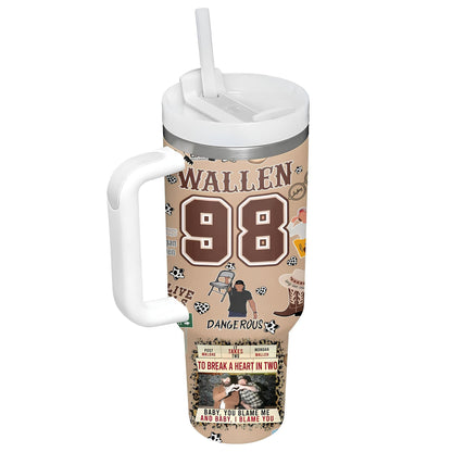 Morgan Wallen Premium 40OZ Tumbler With Handle
