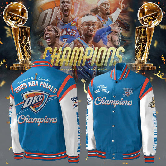 Oklahoma City Thunder Baseball Jacket - 2025 NBA Champions